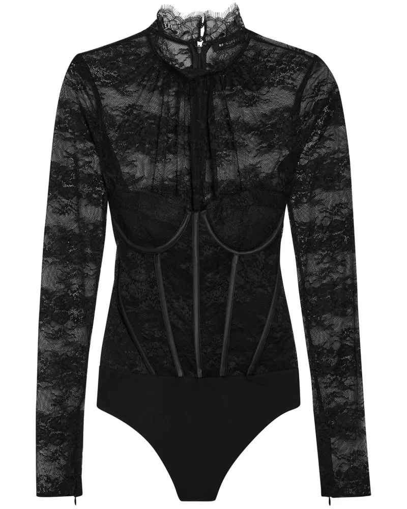 Retrofête Valentina Body - Schwarz Schwarz