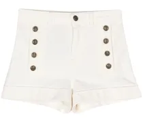 Jeans-Shorts mit Knopfdetail - Weiß