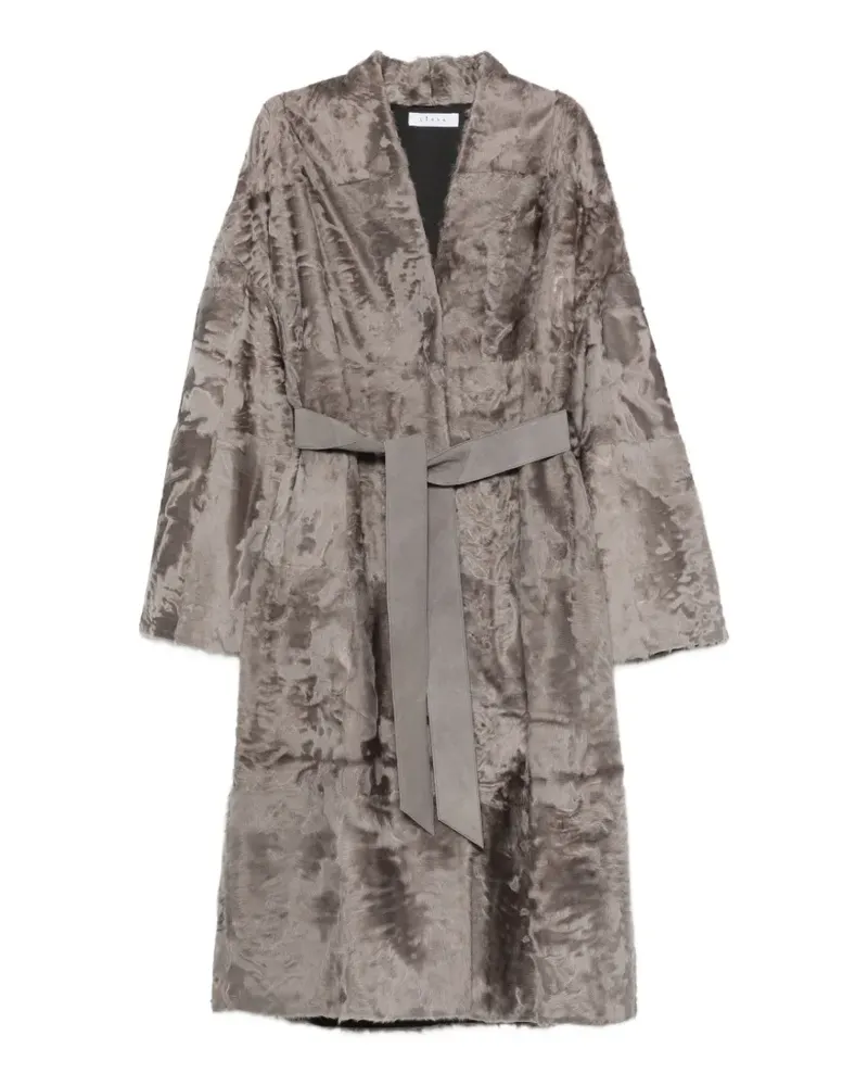 Liska long-sleeve belted coat - Grau Grau
