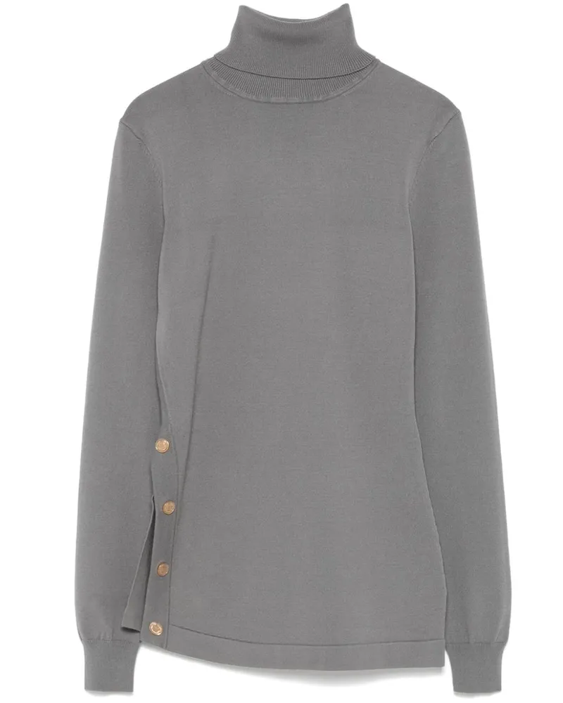 Elisabetta Franchi Pullover mit Zierknöpfen - Grau Grau