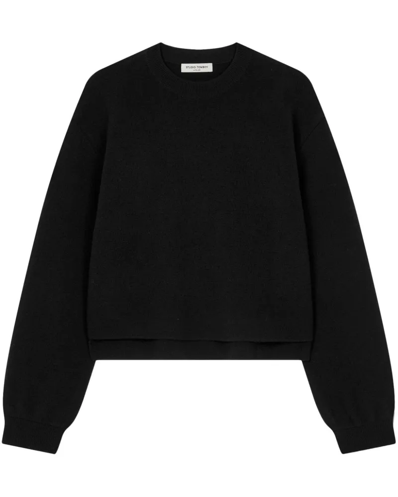 STUDIO TOMBOY Pullover mit rundem Ausschnitt - Schwarz Schwarz