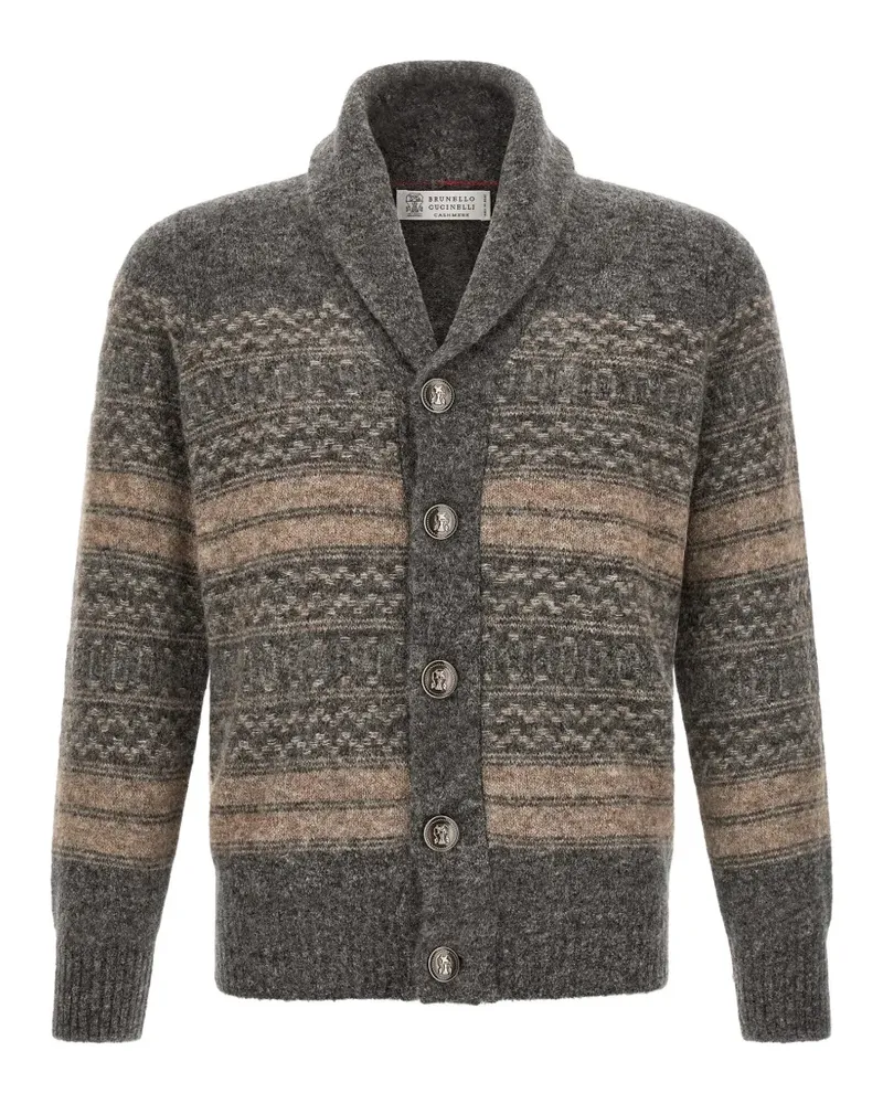 Brunello Cucinelli Nordic jacquard cardigan - Grau Grau