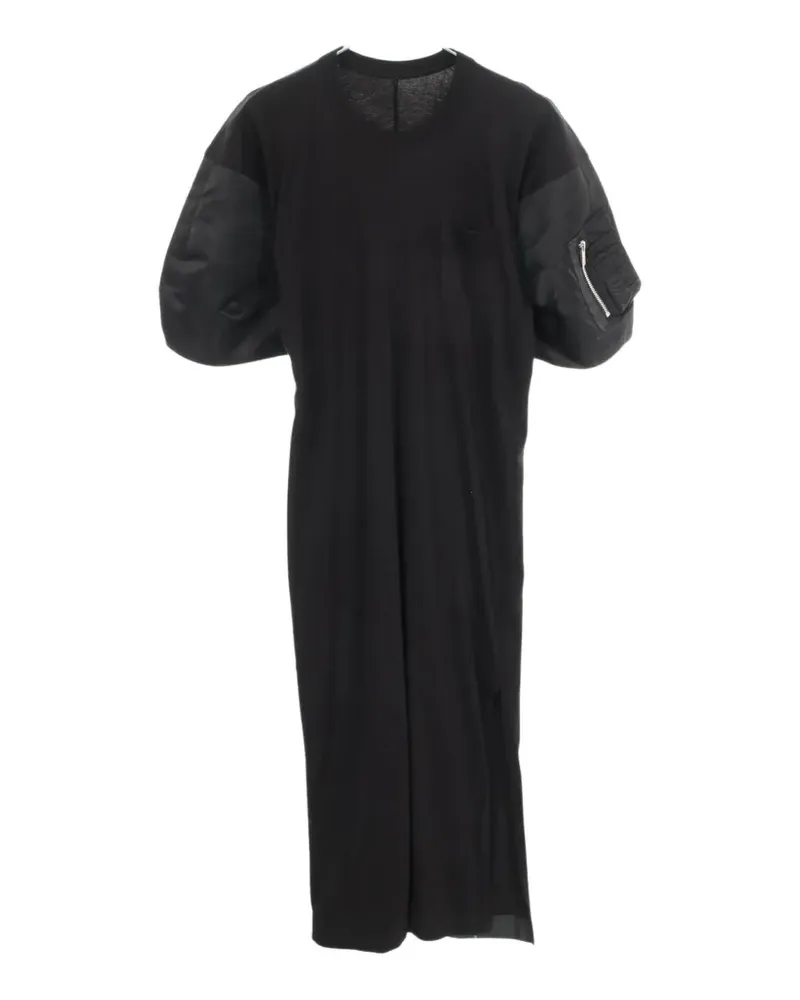 Sacai color-block short-sleeve midi dress - Schwarz Schwarz