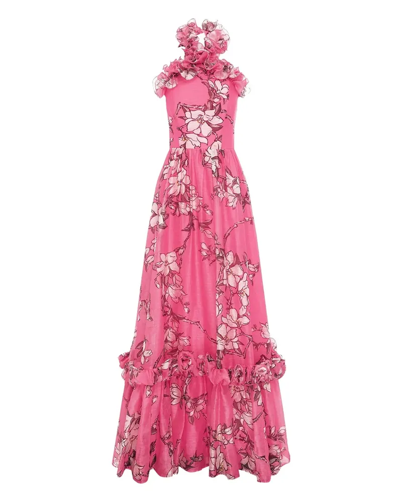 LEO LIN Isabelle Maxikleid mit Blumen - Rosa Rosa