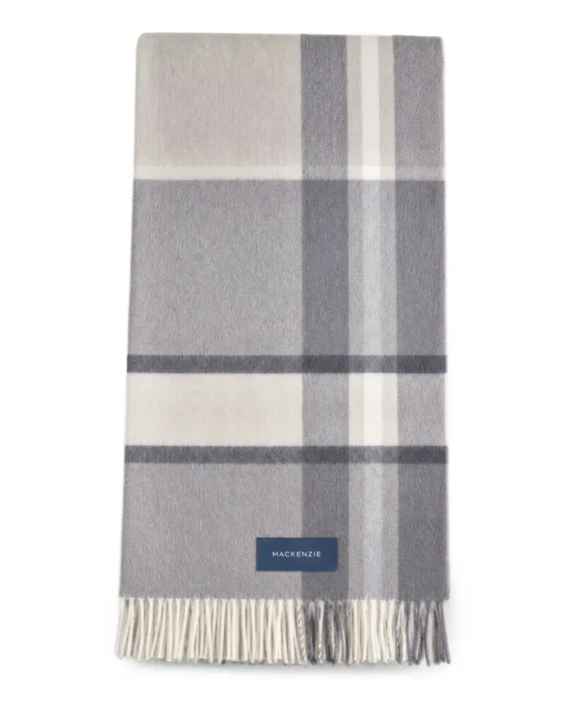 Piquadro check fringed scarf - Grau Grau