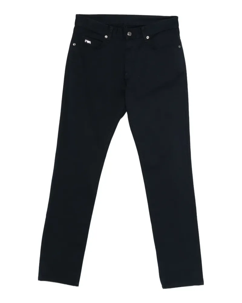 Emporio Armani logo-plaque trousers - Blau Blau
