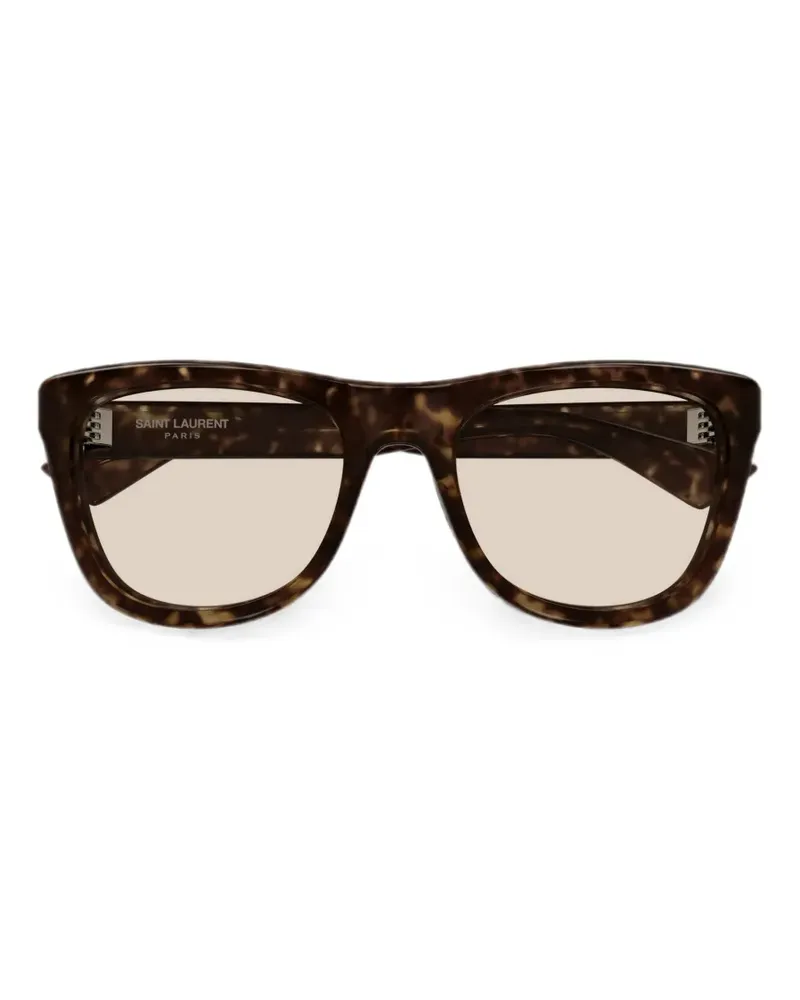 Saint Laurent Eckige Sonnenbrille in Schildpattoptik - Braun Braun