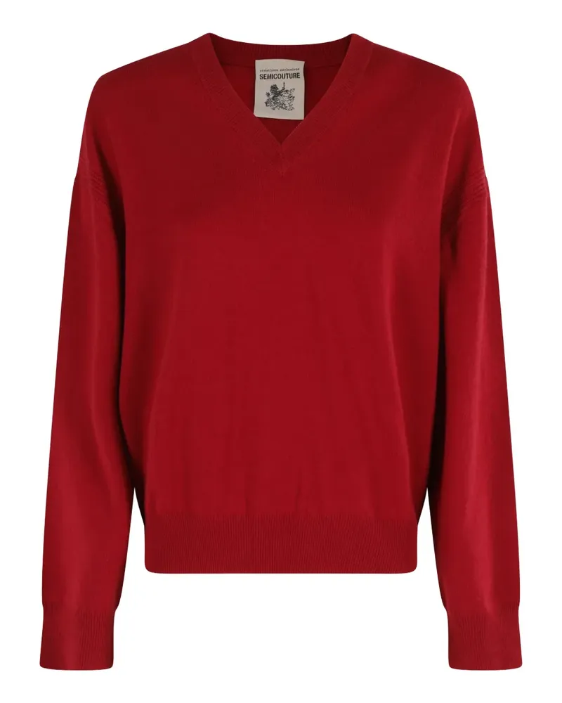 Semicouture Pullover mit V-Ausschnitt - Rot Rot