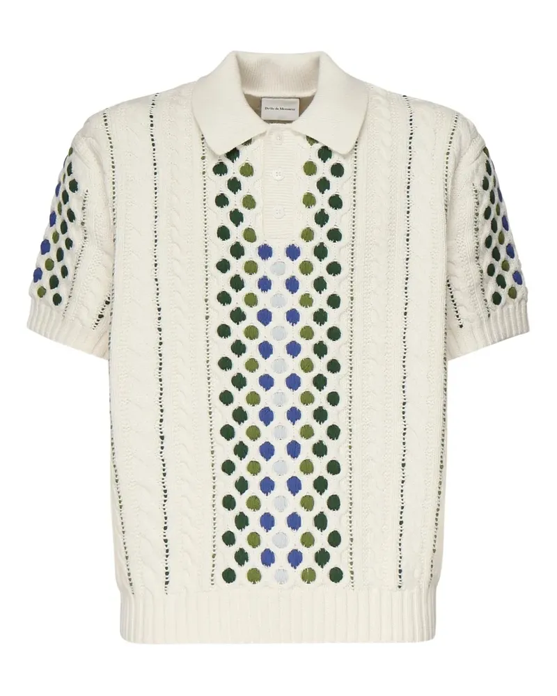 Drôle de Monsieur Pullover mit Zopfmuster - Weiß Weiß