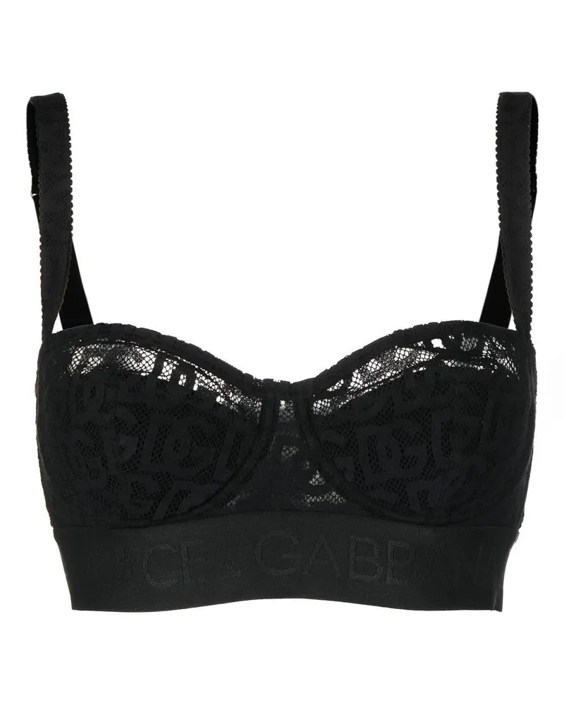 Dolce & Gabbana Jacquard-Balconette-BH - Schwarz Schwarz