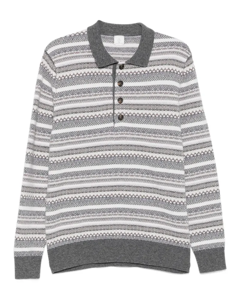 Eleventy Poloshirt mit geometrischem Print - Grau Grau