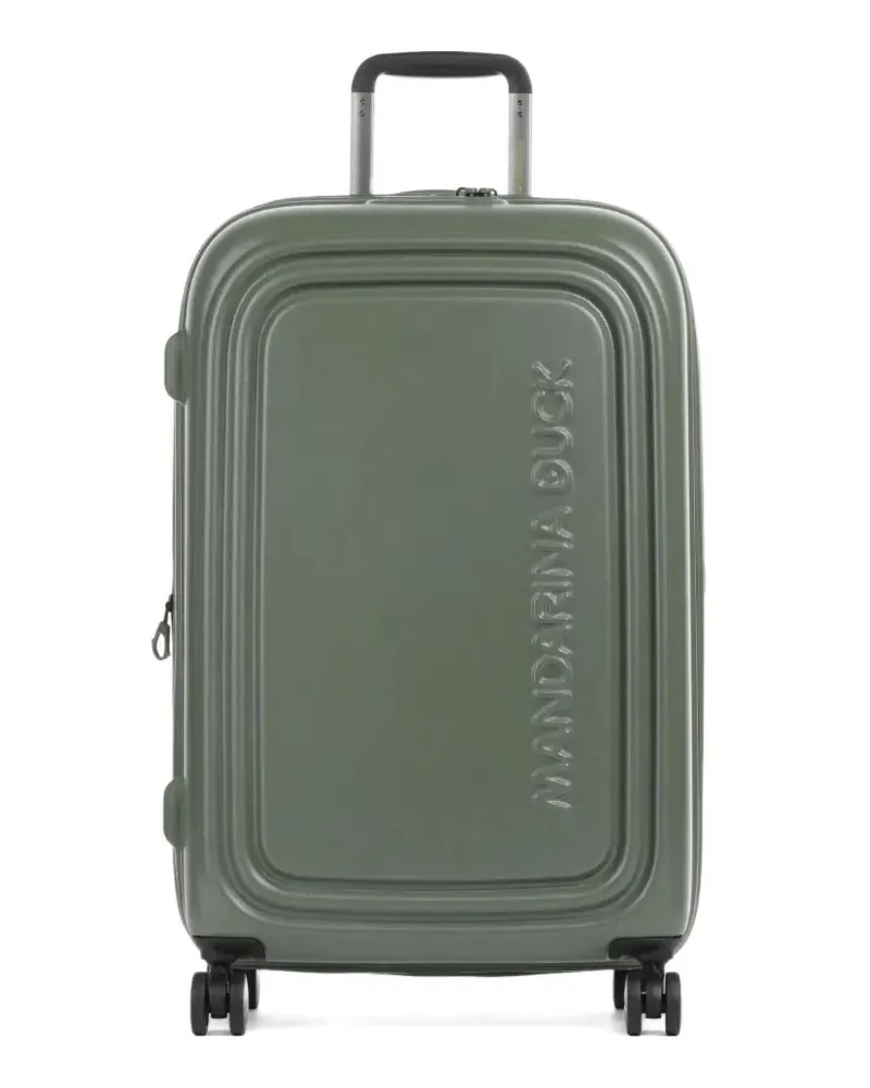 Mandarina Duck large Logoduck ribbed trolley suitcase - Grün Grün