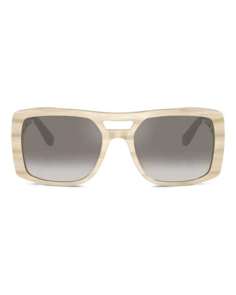 Brunello Cucinelli Sonnenbrille mit eckigem Gestell - Nude Nude