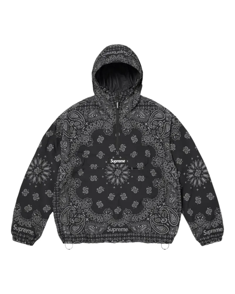 Supreme Being reflective bandana-print hoodie - Schwarz Schwarz