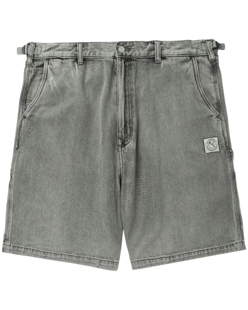 Izzue Jeans-Shorts mit Logo-Patch Grau