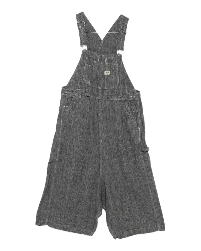 R13 button bib overall - Grau Grau