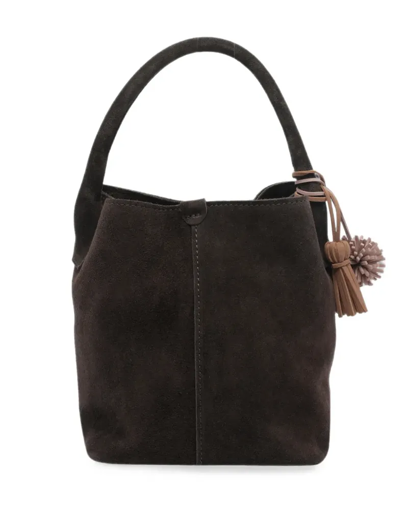 D.A.T.E. Paniere tassel-detail suede bucket bag - Braun Braun