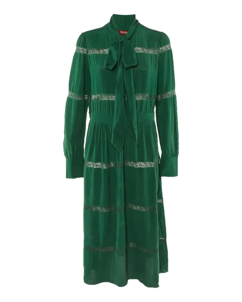 Max Mara tiered lace-insert maxi dress - Grün Grün