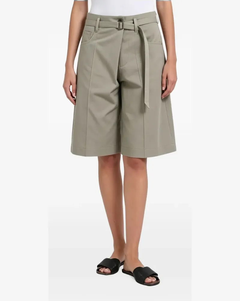 Brunello Cucinelli Bundfaltenshorts mit Gürtel - Grün Grün