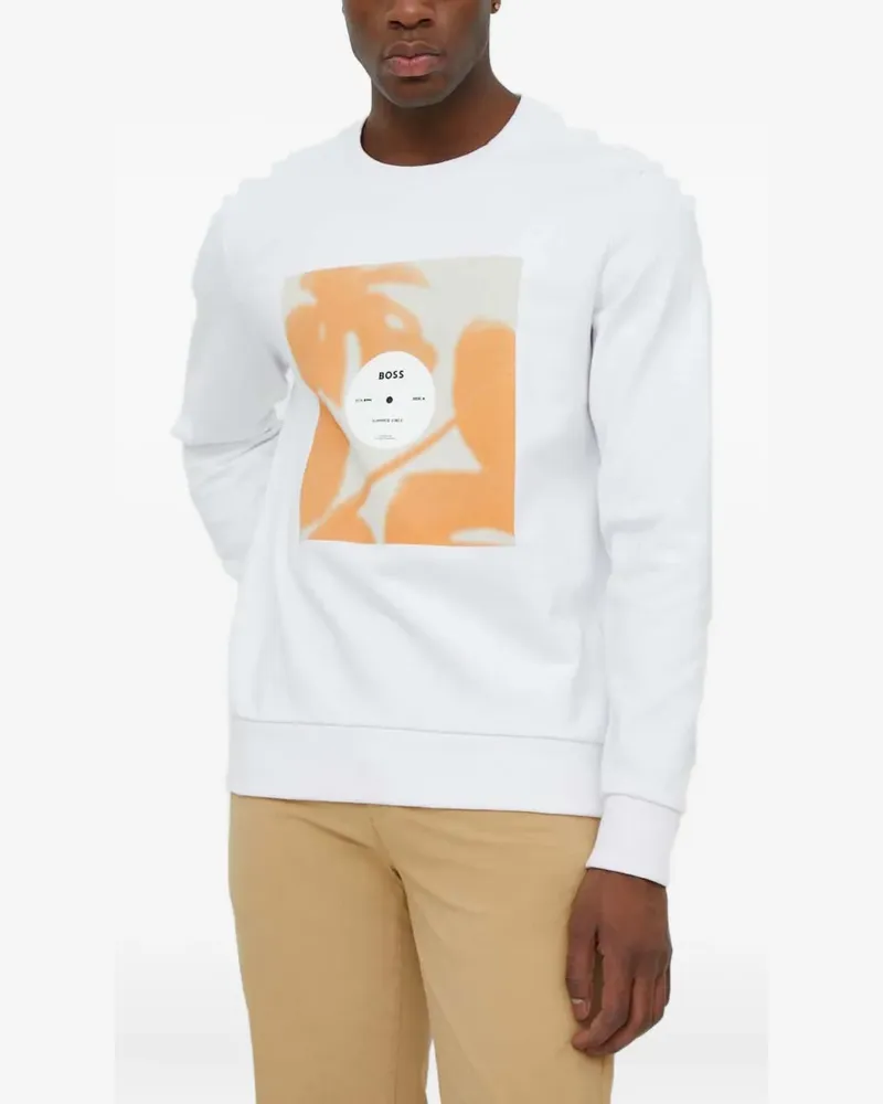 HUGO BOSS graphic-print sweatshirt - Weiß Weiß