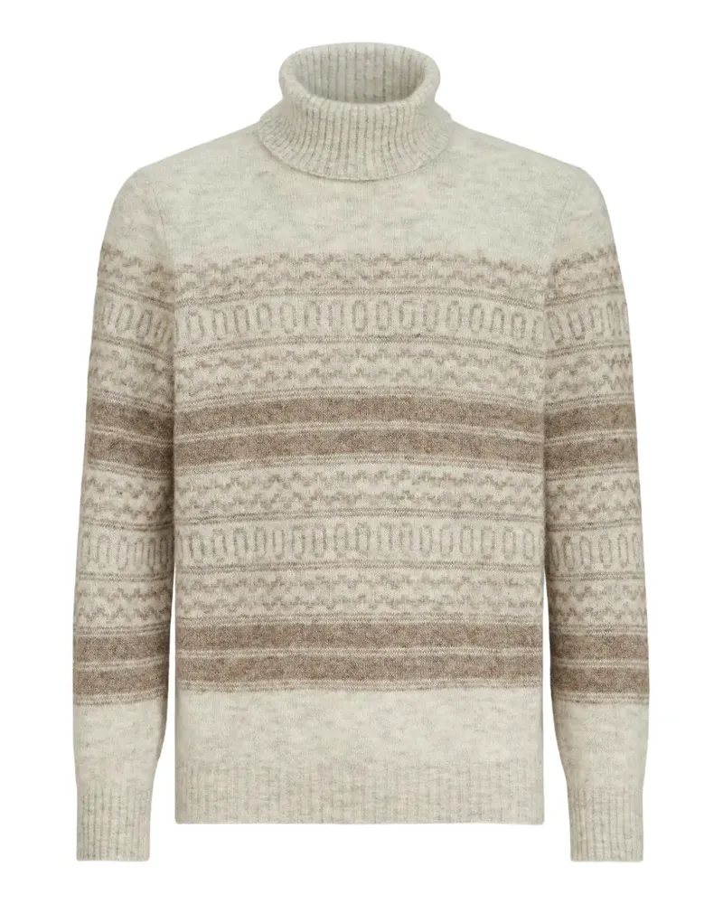 Brunello Cucinelli jacquard-knit roll-neck sweater - Nude Nude