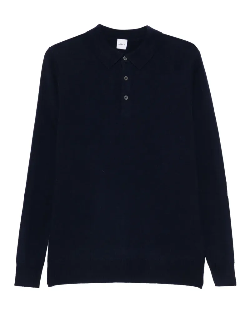 ASPESI Polo-Pullover aus Kaschmir - Blau Blau