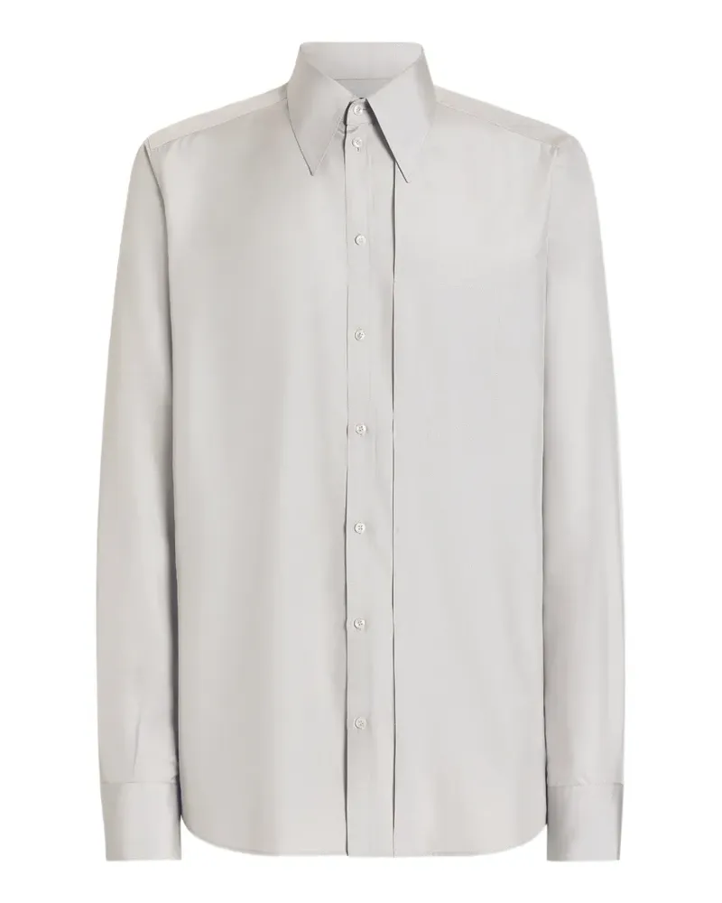 Dolce & Gabbana Martini-Hemd aus Chinakrepp - Grau Grau