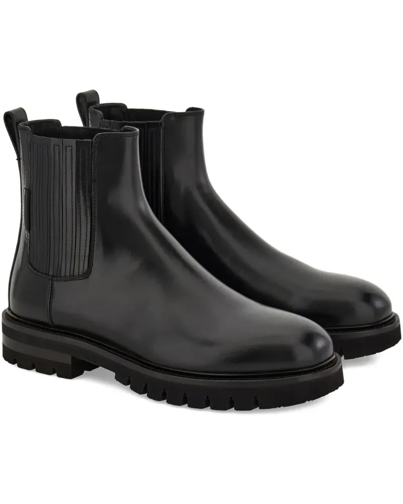 Ferragamo leather panelled chelsea boots - Schwarz Schwarz