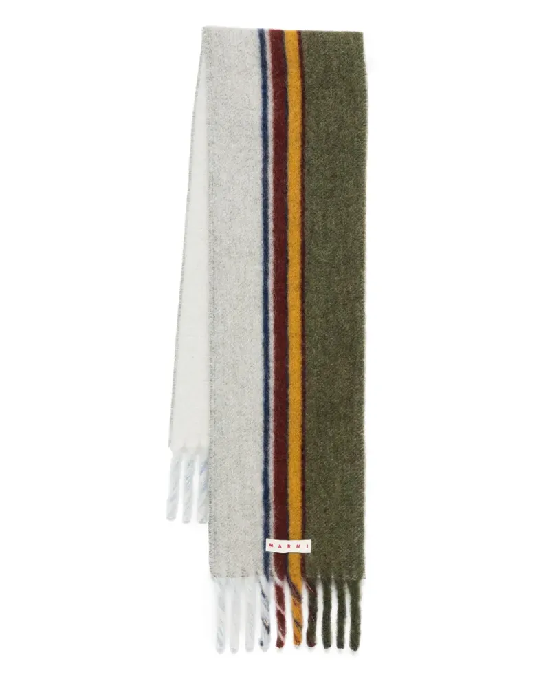 Marni Schal mit Logo-Patch - Grün Grün