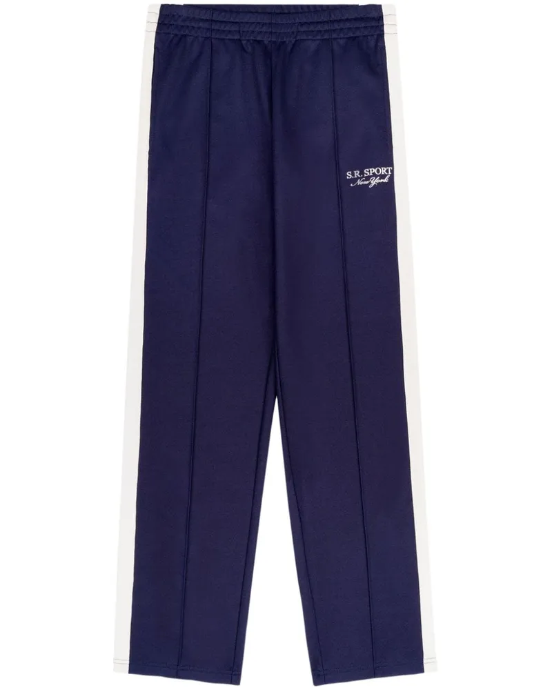 SPORTY & RICH Jogginghose mit Streifendetail - Blau Blau