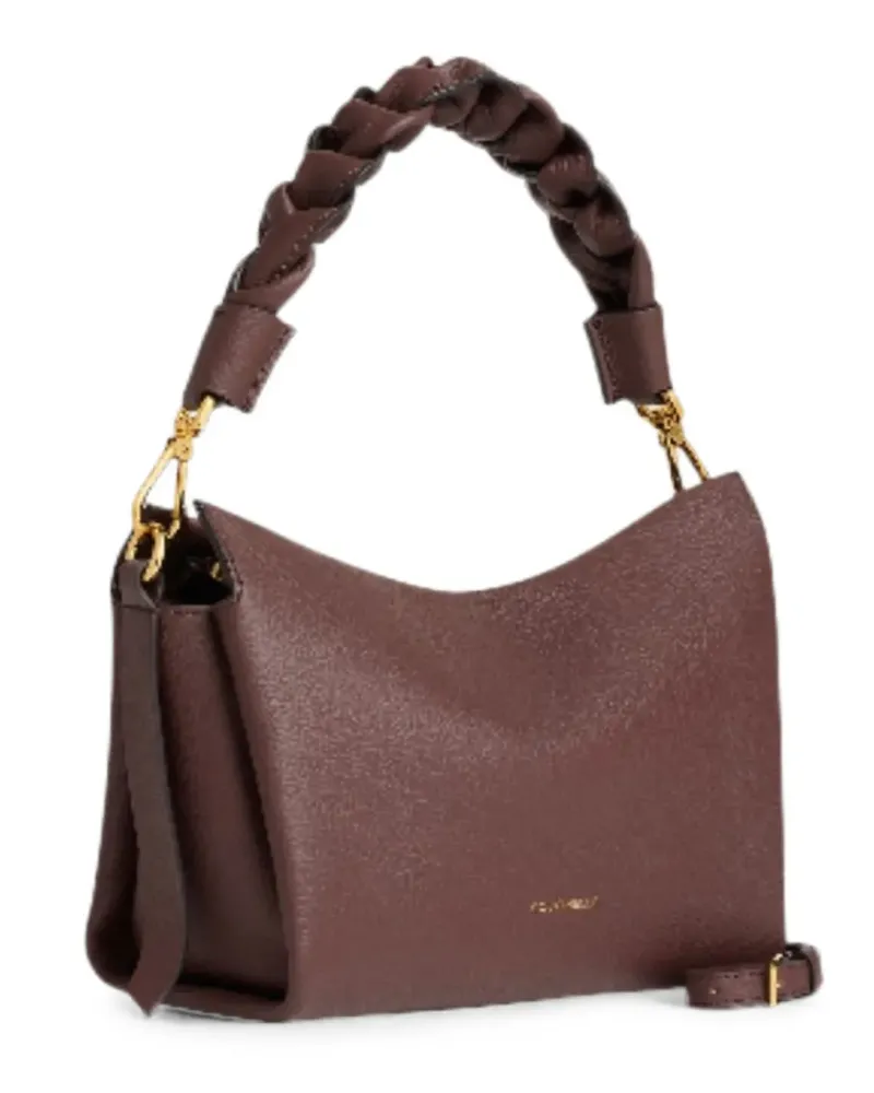 Coccinelle Kleine Bou Handtasche mit Flechtriemen - Braun Braun