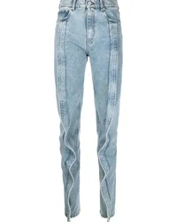 Y/PROJECT Boyfriend-Jeans mit Rüschendetail Blau