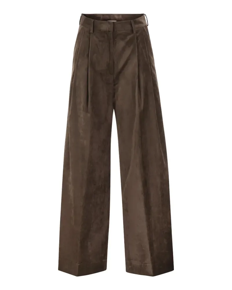 Antonelli Firenze Wide-Leg-Hose mit Bundfalten - Braun Braun