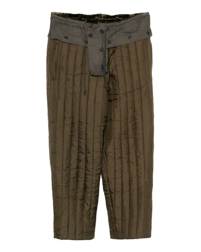 Yohji Yamamoto Hose mit Glockensaum - Grün Grün
