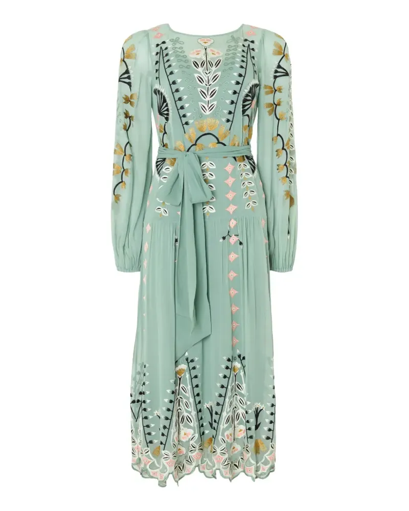 Temperley London Rosalba Midikleid mit Blumenstickerei - Grün Grün