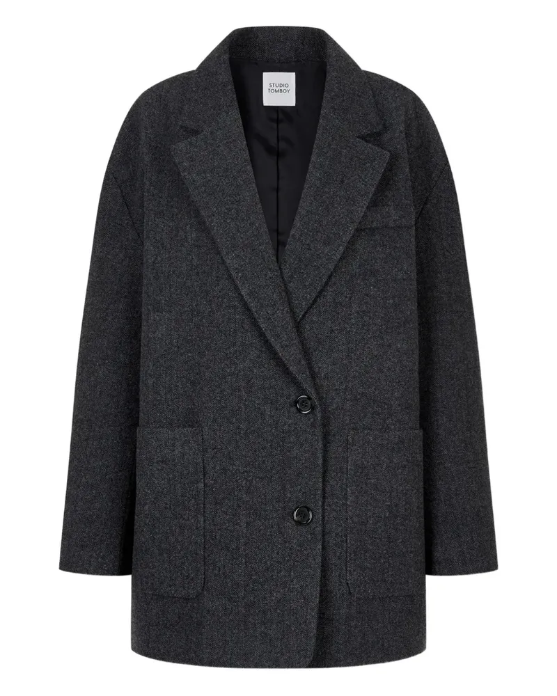 STUDIO TOMBOY herringbone-pattern coat - Grau Grau