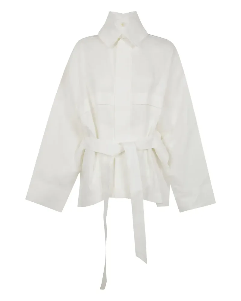 Issey Miyake Hempen Jacke - Weiß Weiß