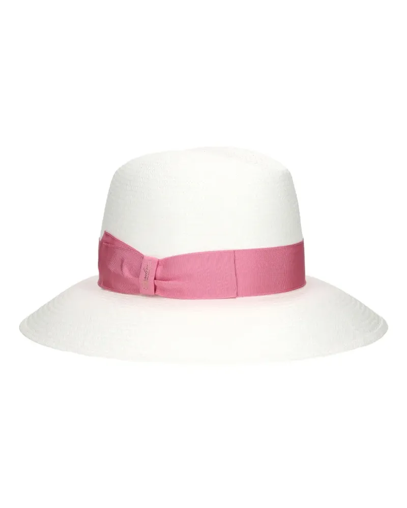 Borsalino Claudette grosgrain-trim straw hat - Weiß Weiß