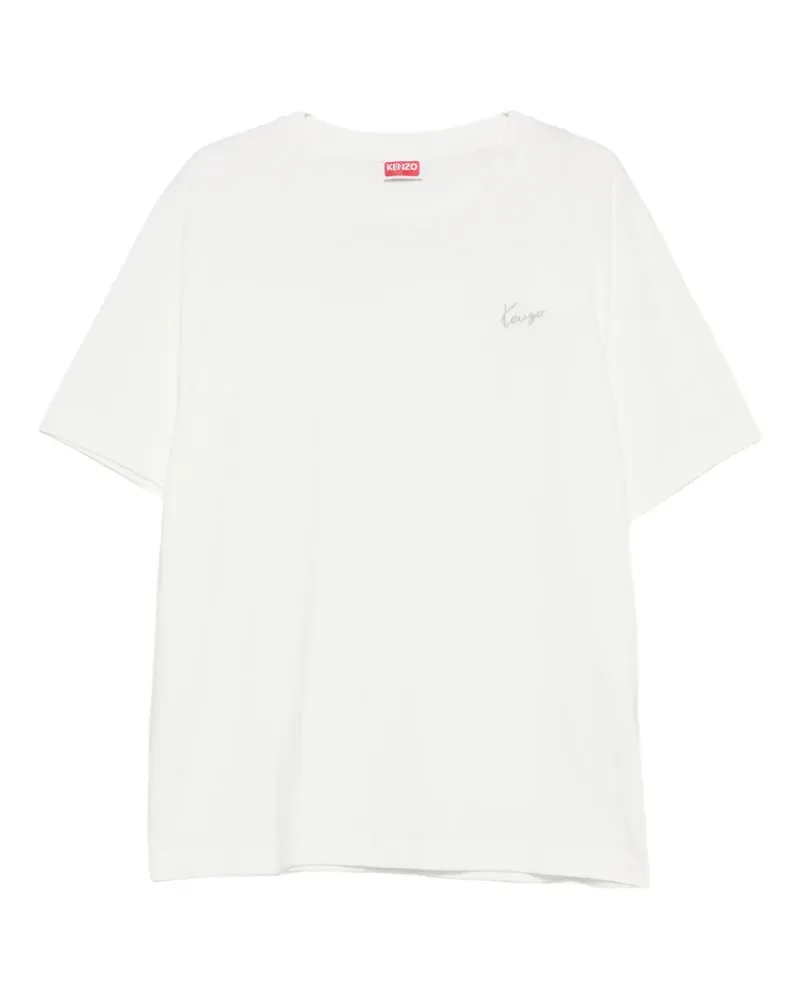 Kenzo logo-embroidered T-shirt - Weiß Weiß