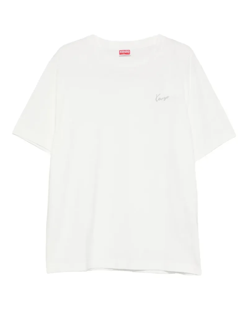 Kenzo logo-embroidered T-shirt - Weiß Weiß