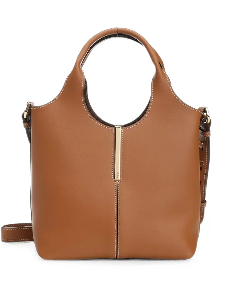 TOD'S tote shopping bag in leather mini - Braun Braun