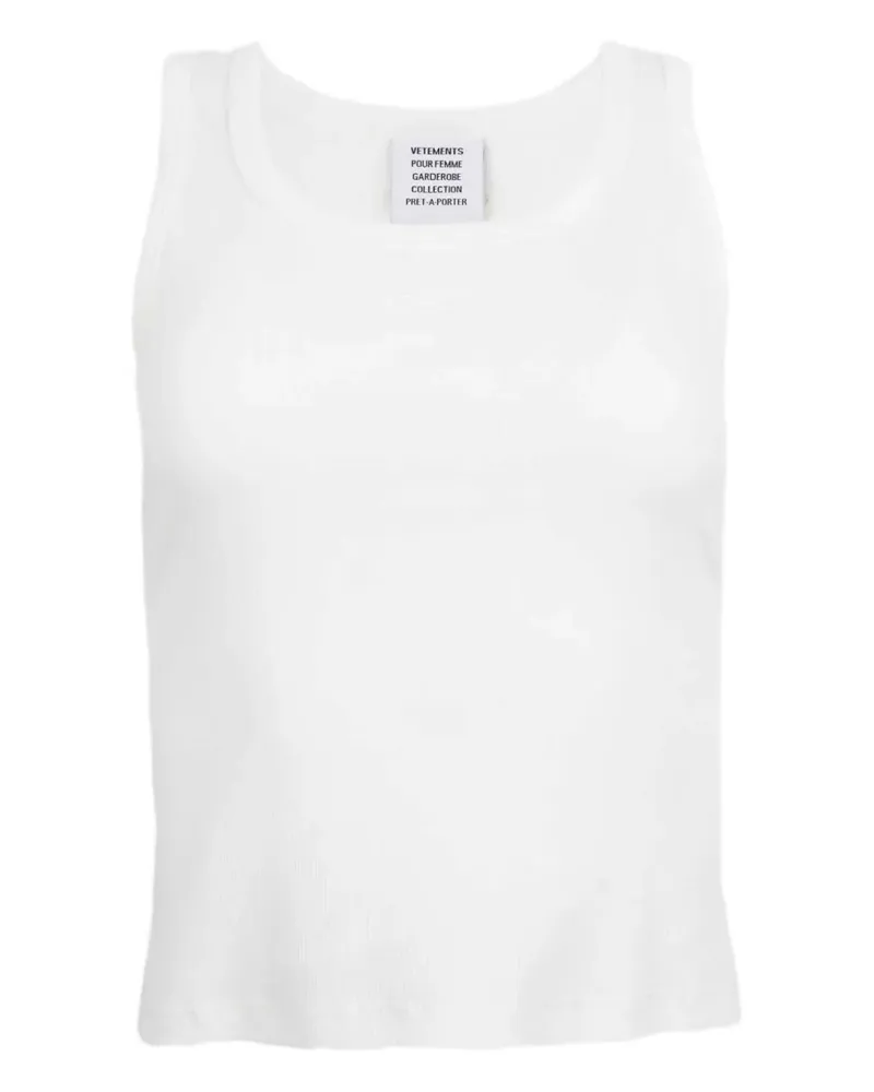 VETEMENTS Fein geripptes Trägershirt - Weiß Weiß