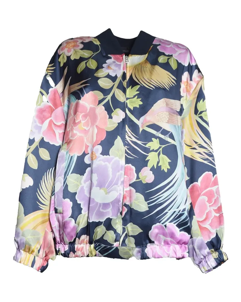 Seafarer floral-print bird-motif jacket - Blau Blau