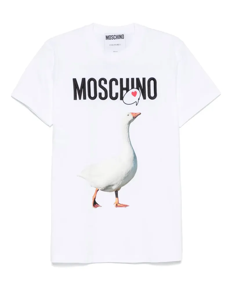 Moschino T-Shirt mit Logo-Print - Weiß Weiß