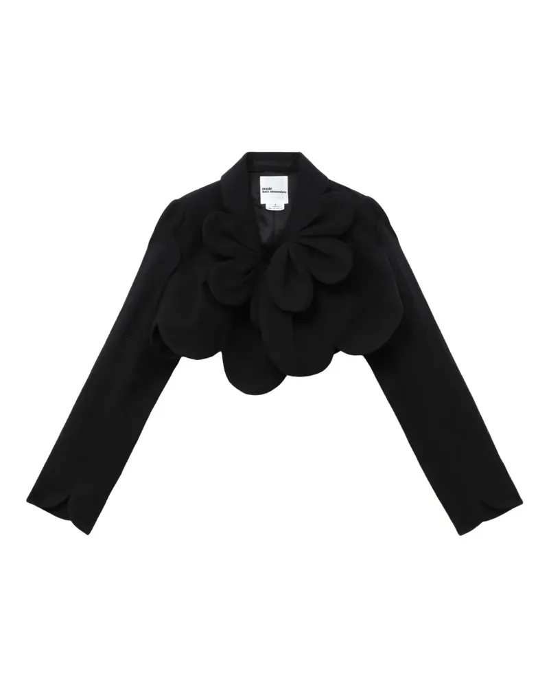 Noir Kei Ninomiya wool flower-appliqué jacket - Schwarz Schwarz