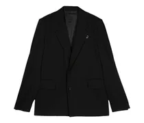 appliqué-logo wool-twill blazer