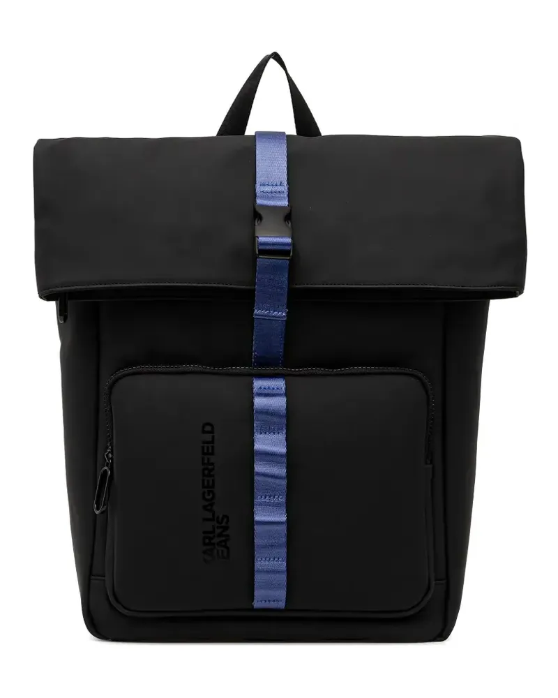 Karl Lagerfeld logo-detail buckle backpack - Schwarz Schwarz