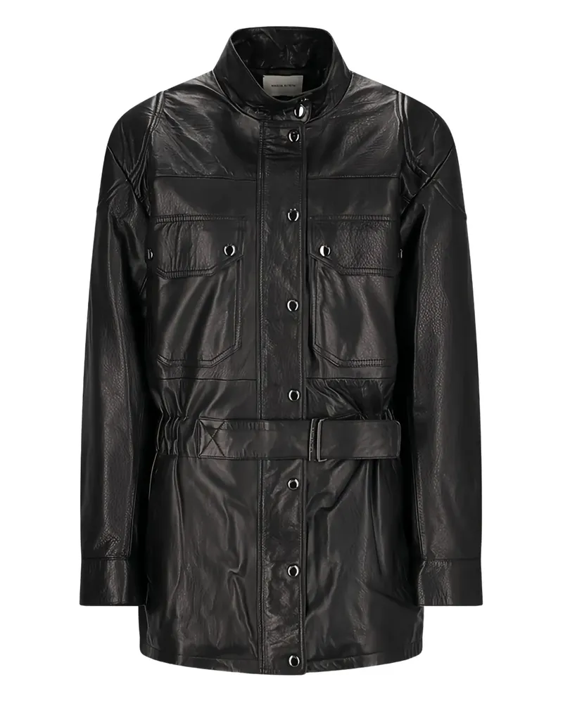 Magda Butrym Lederjacke mit Spangenverschluss - Schwarz Schwarz