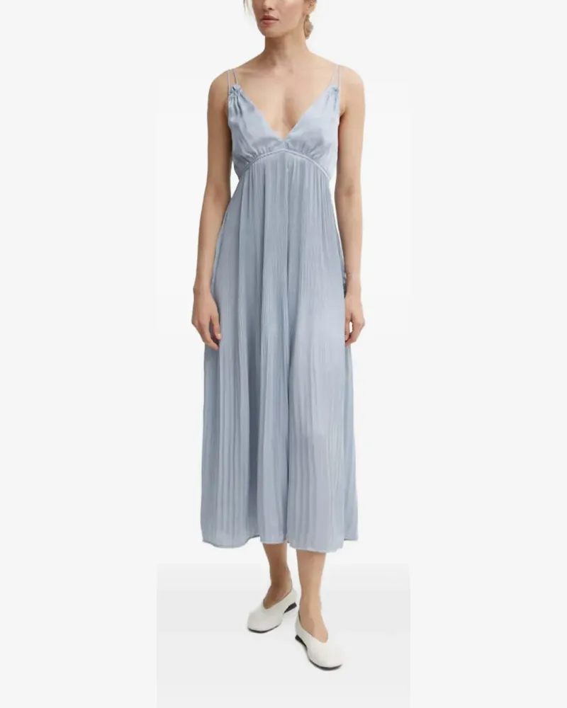 Résumé Plisseekleid mit V-Ausschnitt - Blau Blau