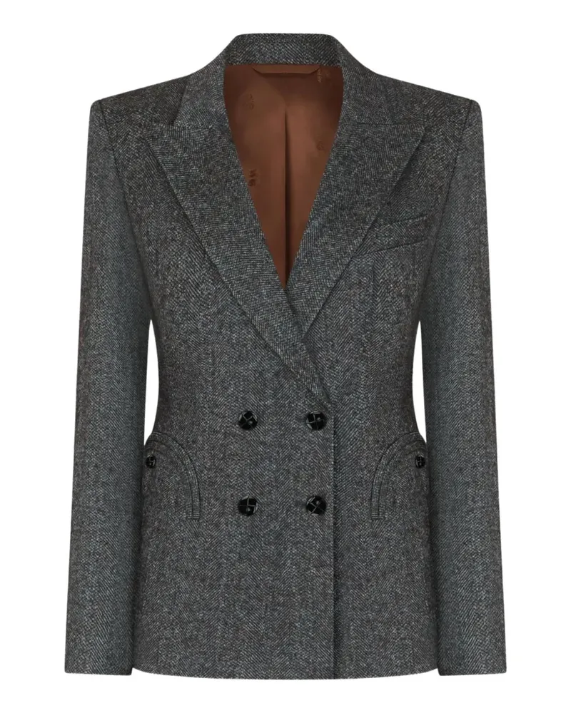 Blazé Milano herringbone double-breasted blazer - Grau Grau